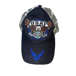 JWM Air Force hat USAF Never Accept Defeat Camo Black Baseball Cap OSFM …
